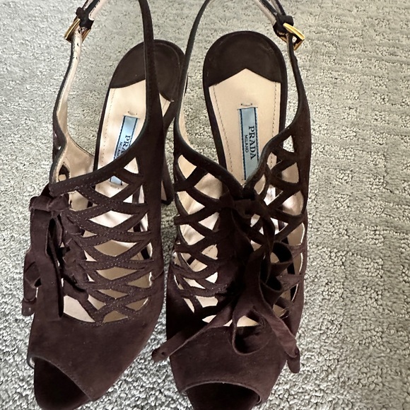 Prada Suede T-Strap Sandals - Picture 9 of 9